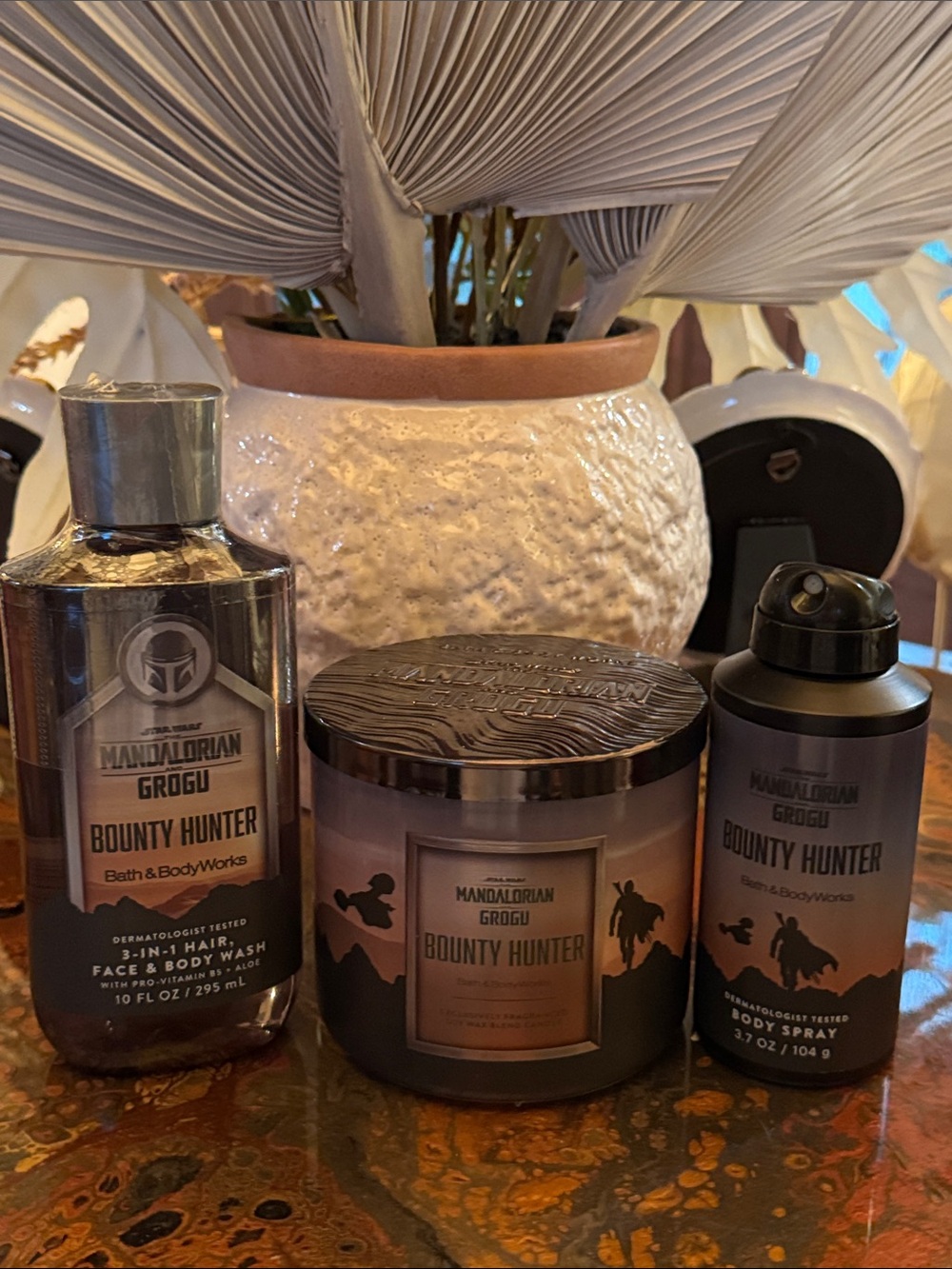 Bath & Body Works Mandalorian Grogu Bounty Hunter Candle, Body Wash & Body Spray